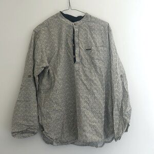 Slim fit mandarin collar mid century shirt with vintage style  pattern